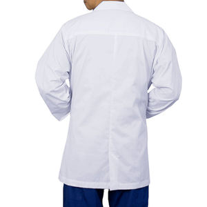 Blouse médicale sur mesure à manches longues, coupe classique, pour adultes, en tissu toile coton-polyester, usage hospitalier - Product Image 2