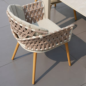 Set Meja Makan Luar Ruangan Dengan Kursi Furnitur Taman Komersial Set Meja Restoran Luar Ruangan dan Kursi Tali - Product Image 3