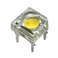 LED T1 3/4 Piranha de couleur rouge 625 nm, intégrée, Zener, lentille convexe transparente, 80 degrés, diode 5 mm, 18-22 lm, 500 mW, pour feux de freinage