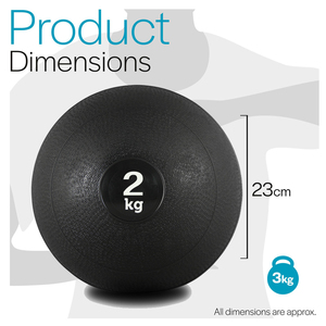 Bolas de fuerza para entrenamiento con logotipo personalizado, Bola de entrenamiento con relleno de arena, Bola de goma dura de PVC de 2Kg, bolas de ajuste cruzado negras dinámicas - Product Image 2