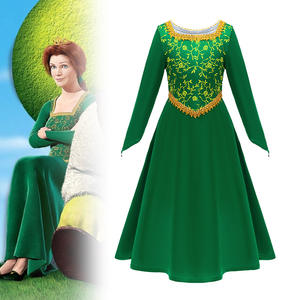 Disfraz de <span class=keywords><strong>Princesa</strong></span> <span class=keywords><strong>Fiona</strong></span> para Mujer Adulta, Vestido de Terciopelo Verde para Cosplay, Disfraz de Halloween, Vestido de Fiesta de Cumpleaños, Vestido Verde - Product Image 1