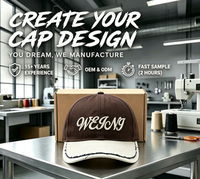 Casquette de baseball personnalisée avec broderie 3D en relief, bicolore, à bord effiloché, en coton délavé, visière incurvée, unisexe, style décontracté vieilli