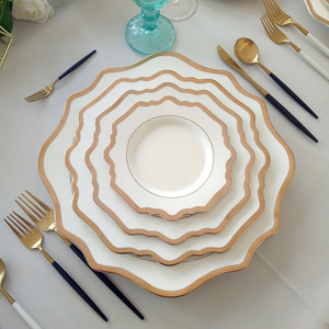 Porcelana tradicional blanca de 10 pulgadas, respetuosa con el medio ambiente, fácil de limpiar, juego de platos de <span class=keywords><strong>cena</strong></span> para decoración de fiestas, planificación de eventos de forma redonda - Product Image 6