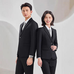 Traje de uniforme de trabajo Formal negro para hombres y mujeres con cremallera para finanzas, banca, seguro, enseñanza, valores, entrevistas inmobiliarias - Product Image 3