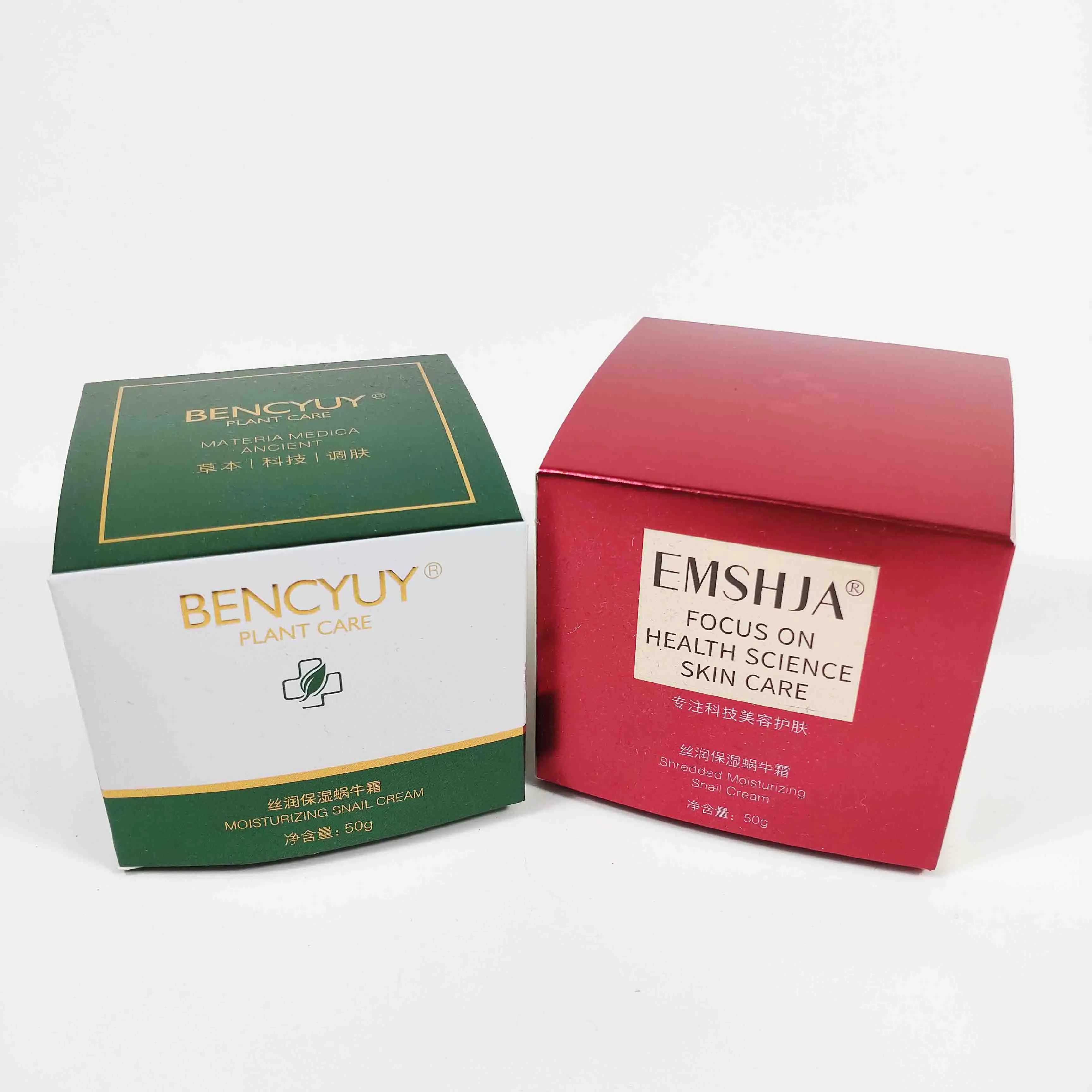 Boîte d'emballage en papier cosmétique en carton de luxe biodégradable personnalisé emballage de beauté pour soins de la peau en relief feuille d'or rose bambou rose
