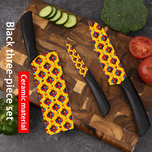 Juego de 3 Cuchillos de Cocina con Diseño Nuevo, Hojas de Cerámica, Mangos de Plástico, Entrega Rápida Personalizada, Alta Calidad, Venta al por Mayor de Fábrica - Product Image 2