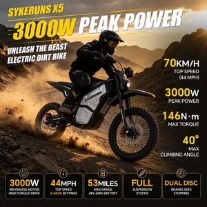Moto électrique tout-terrain <span class=keywords><strong>X5</strong></span>, vitesse maximale de 44 mph, livraison rapide depuis l'entrepôt américain, idéale pour les aventures hors route, moto électrique tout-terrain - Product Image 2