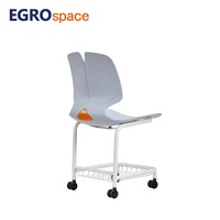 Chaise en plastique à roulettes EGROspace pour salle de conférence, réception et bureau des visiteurs
