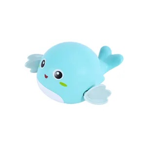 도매 시계 욕조 수영장 바람 수영 동물 목욕 장난감 유아 어린이를위한 귀여운 돌고래 목욕 장난감