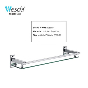 Wesda thép không gỉ 1-tầng kính hình chữ nhật Kệ Bạc treo tường phong cách thiết kế hiện đại cho khách sạn phòng tắm <span class=keywords><strong>C005</strong></span> góc - Product Image 5