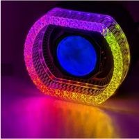 1 pièce Phare LED de 3 pouces à double lentille de projecteur, faisceau Hi/Lo, avec Angel Eye et Devil Eye, phare avant de remplacement pour moto