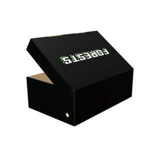 Boîtes d'emballage ondulées noires écologiques Boîtes à chaussures à couvercle rabattable personnalisées avec logo pour bottes - Product Image 2