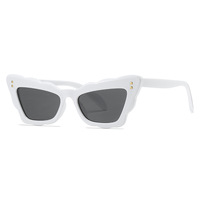 Lunettes de soleil rétro uniques pour hommes, style œil de chat, avec monture marron et motif vague de couleur papillon, protection UV400