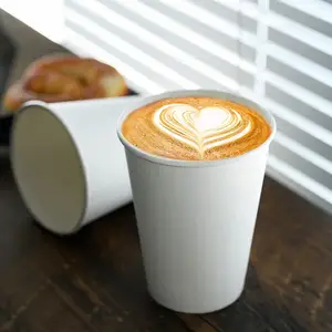 8Oz Afhaalmaaltijd Witte Dubbele Muur Papieren Beker Op Maat Bedrukt Wegwerp Koffie Papieren Bekers