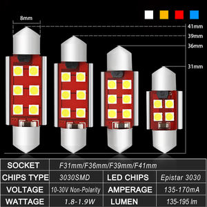 <span class=keywords><strong>G</strong></span>-View ไฟพู่ห้อย LED สำหรับตกแต่งภายในรถยนต์ C5W แบบ Canbus 31มม. 36มม. 39มม. 41มม. สำหรับโฟกัสยานพาหนะนำ C10W ภายในรถ - Product Image 2