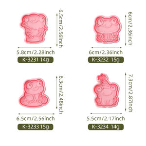 <span class=keywords><strong>Grenouille</strong></span> série 3D dessin animé écologique en plastique Biscuit moule bricolage argile <span class=keywords><strong>emporte</strong></span>-pièces pour fête utiliser outils de cuisson - Product Image 6