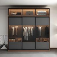Armoire en bois massif écologique avec portes coulissantes, moderne, gain de place, pour chambre à coucher, avec miroir et coiffeuse, directement de l'usine