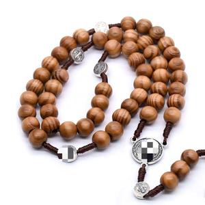 Collier chapelet en bois perlé fait main, chaîne de pull rétro, bijoux unisexe, cadeau, origine Yiwu RN-177 - Product Image 1