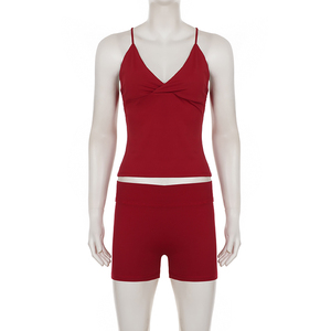Conjunto Deportivo de Dos Piezas para Mujer, Estilo Europeo, Sólido, Elástico, Ajustado, para Yoga, Fitness, Running, Casual y Descanso - Product Image 6
