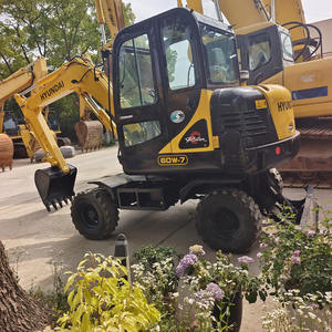 6 tonnes d'origine coréenne Hyundai 60W-7 mini pelleteuse sur pneus Hyundai R60w-7 pelleteuse sur pneus d'occasion en vente - Product Image 6