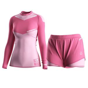 Conjunto de MMA para Mujer, Camiseta de Compresión para Contorno Corporal y Pantalones Cortos de Doble Capa para Lucha, Absorben el Sudor y Brindan Soporte Muscular - Product Image 1
