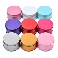 Boîte en métal ronde vide avec logo personnalisé, conteneur argenté pour chocolats, bonbons, emballage recyclable pour bougies chauffe-plat, artisanat