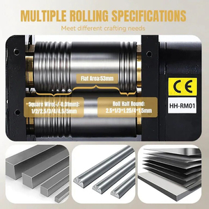110MM <b>Combination</b> Rolling Mill Manual Metal Press Mill Flat Sheet <b>Square</b> Wire Half Round Grooves Gold Silver Jewelry Forming - Product Image 3