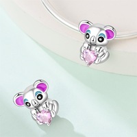 Offre Spéciale – Bracelet Unisexe en Argent 925 Plaqué Zircon avec Breloques DIY en Forme de Lapin Monstre et Koala de la Série Animaux Mignons