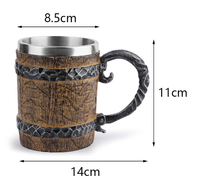 Tasse à bière en acier inoxydable Tasse à bière à double paroi WJA10 Tasse à bière Halloween Bar Cadeau bière avec poignée