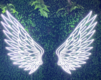 Enseigne lumineuse LED en acrylique transparent 3D, décoration d'ailes d'ange, publicité électronique, enseigne lumineuse LED pour décoration