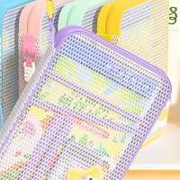 Carpeta de Archivos de Malla Extra Gruesa A4, Portadocumentos Transparente con Cierre, Organizador Portátil para Estudiantes, Tutorías, Exámenes de Secundaria, Unisex