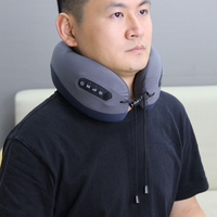 Oreiller en forme de U sans fil Dispositif de traction cervicale pour le cou et les épaules Supports de massage chauds et relaxants pour le cou et les épaules