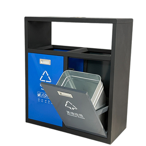 High Quality Galvanized Steel SheetTrash <strong>Cans</strong> Bulk Purchase Park Outdoor Metal Classified <strong>Trash</strong> for Public Municipal Facilities - Product Image 1