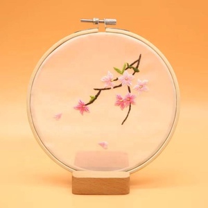 Kit de broderie DIY écologique pour débutants, motif fleur et oiseau, tissu en coton, cadeau, marque XIXI, fait main - Product Image 5