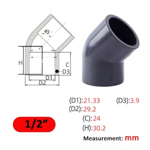 ข้อต่อท่อพีวีซีสีเทาแบบข้อศอก 45 องศา ANSI SCH80 ขนาด 1/2 นิ้ว, ข้อต่อท่อพีวีซีแบบข้อศอก - Product Image 3