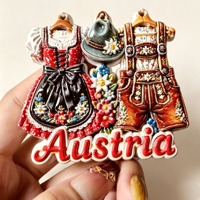 Aimants de réfrigérateur 3D Europe Autriche, souvenirs touristiques, collection d'autocollants, articles de décoration artisanaux