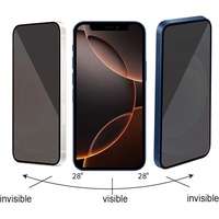 Protection d'écran anti-espion 28 degrés en verre trempé ESD 2.5D 0.33mm, film ultra-transparent pour iPhone 17 16 15 14 13 Pro