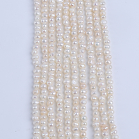 Promotion 3-4mm perles de perles d'eau douce naturelles en forme de pomme de terre blanche pour la fabrication de bijoux