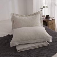 Ensemble de housse de couette 3 pièces en lin de luxe 100% Design brodé naturel lisse confortable pour chambre à coucher décor moderne