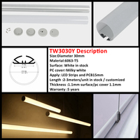 Profilé en aluminium LED suspendu à 270 degrés, canal rond, fil suspendu, éclairage de bureau, luminaire linéaire, kit