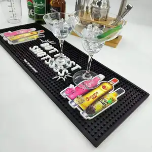 Hot New Low Price Custom Bar MATS Waterproof Pad Cheap Rubber Bar Mat Non-slip Mat Custom Free Design LOGO BAR PADS