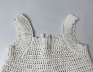 Camiseta informal de verano a la moda para niñas, <span class=keywords><strong>chaleco</strong></span> liso sin mangas con cuello redondo de ganchillo 100% algodón de punto para recién nacidos y niños - Product Image 4