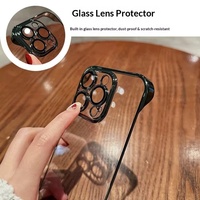 Coque de téléphone ultra-fine transparente anti-traces de doigts sans cadre, compatible, en PC de haute qualité, électroplaquée, non oxydante