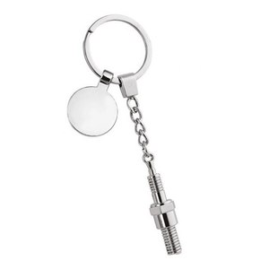 Porte-clés en alliage en forme de bougie avec jeton, élégant porte-clés en métal inoxydable, porte-monnaie tendance, cadeau idéal - Product Image 1