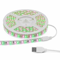 Lampu Strip LED Tembaga 5V USB 60LED/m 5050 RGB IP20 10mm Fleksibel Dapat Dipotong Perekat Sendiri Plug&Play untuk Dekorasi Meja PC Ruangan