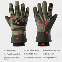 Guantes de Motociclismo para Invierno, Cálidos, con Pantalla Táctil, Guantes Completos para Hombre, Protección para Caza, Esquí y Escalada