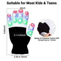 Gants lumineux de danse Accessoires de costume colorés Costume de maquillage LED Luminous Halloween Fournitures de Noël