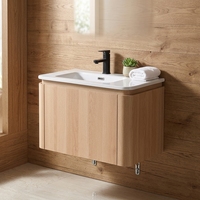 Meuble-lavabo mural moderne avec vasque en céramique, miroir non inclus, résistant à l'eau, pour usage hôtelier