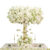 Nouvelle conception de roue de Ferris en fleurs artificielles pour centre de table de mariage et décoration de fond de scène