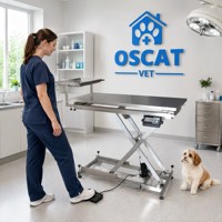 Table vétérinaire OSCAT ET-46 avec balance électronique, table d'opération pour animaux à hauteur réglable électriquement, équipement vétérinaire pour chats et chiens